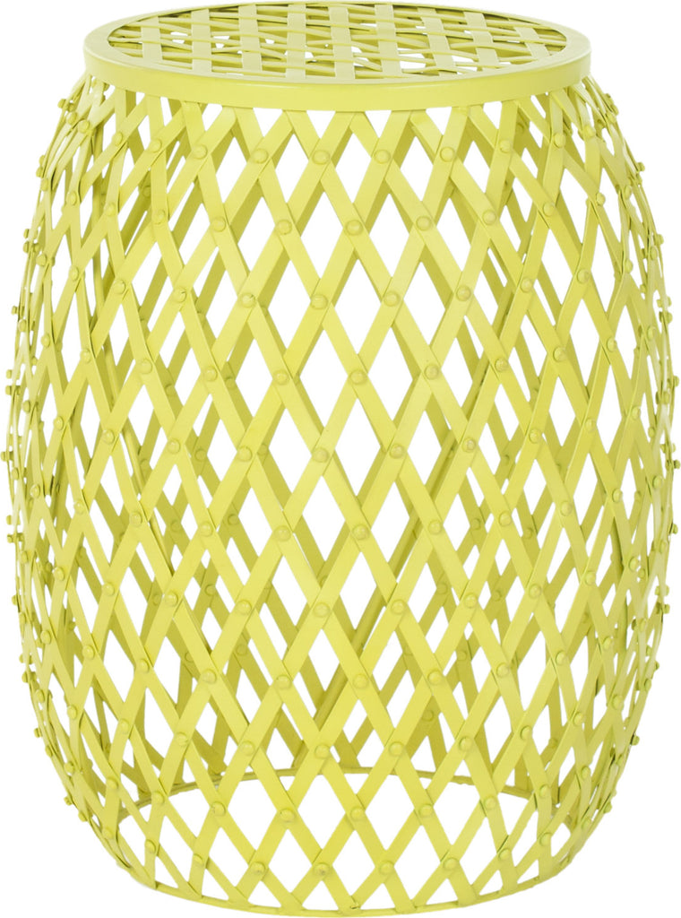Safavieh Evan Iron Strips Welded Stool Yellow Furniture main image
