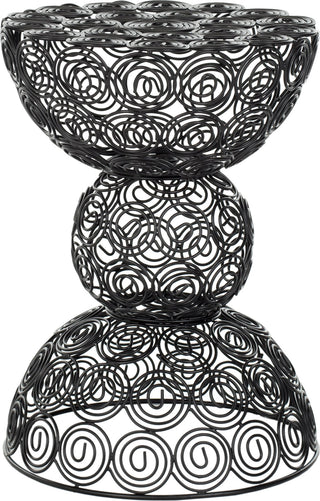 Safavieh Leila Iron Wire Stool Black Furniture main image