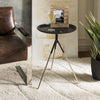 Safavieh Lark Tri Leg Contemporary Glam Side Table Matte Black Furniture  Feature