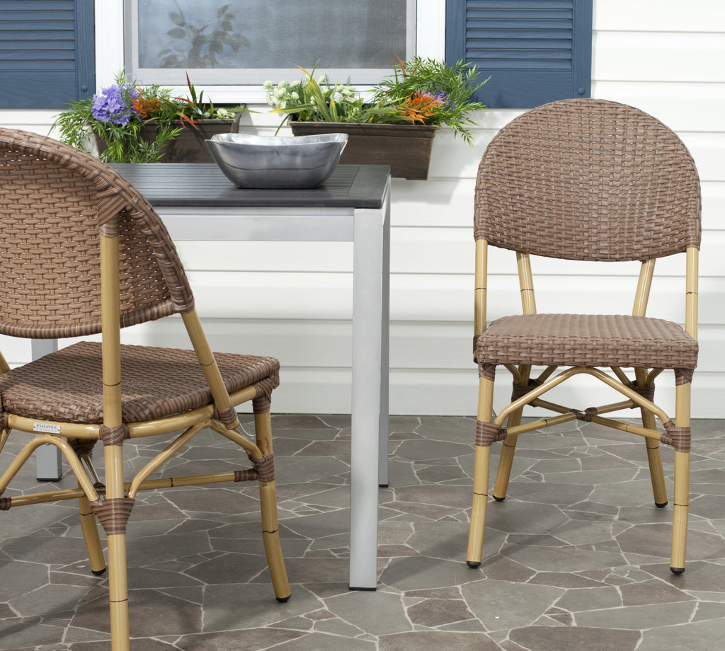 Safavieh Barrow Stacking Indoor-Outdoor Side Chair Brown Furniture  Feature