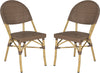 Safavieh Barrow Stacking Indoor-Outdoor Side Chair Brown Furniture 