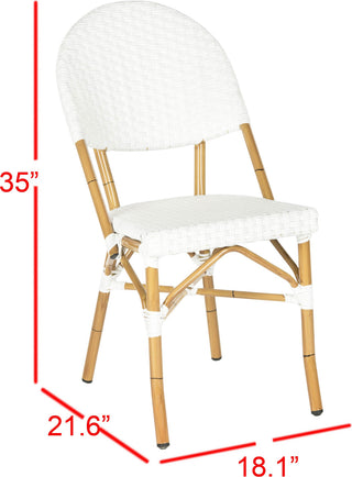 Safavieh Barrow Stacking Indoor-Outdoor Side Chair Off White Furniture 