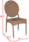 Safavieh Valdez Indoor-Outdoor Stacking Side Chair Brown Furniture 
