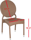 Safavieh Valdez Indoor-Outdoor Stacking Side Chair Brown Furniture 