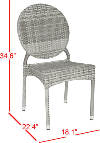 Safavieh Valdez Indoor-Outdoor Stacking Side Chair Grey Furniture 