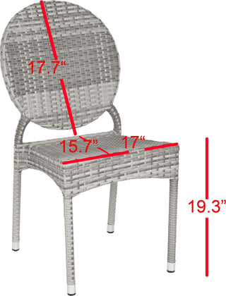 Safavieh Valdez Indoor-Outdoor Stacking Side Chair Grey Furniture 