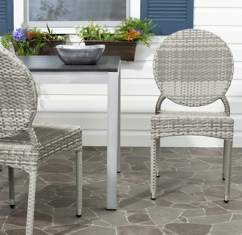 Safavieh Valdez Indoor-Outdoor Stacking Side Chair Grey  Feature