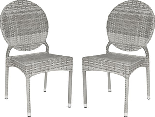 Safavieh Valdez Indoor-Outdoor Stacking Side Chair Grey Furniture 