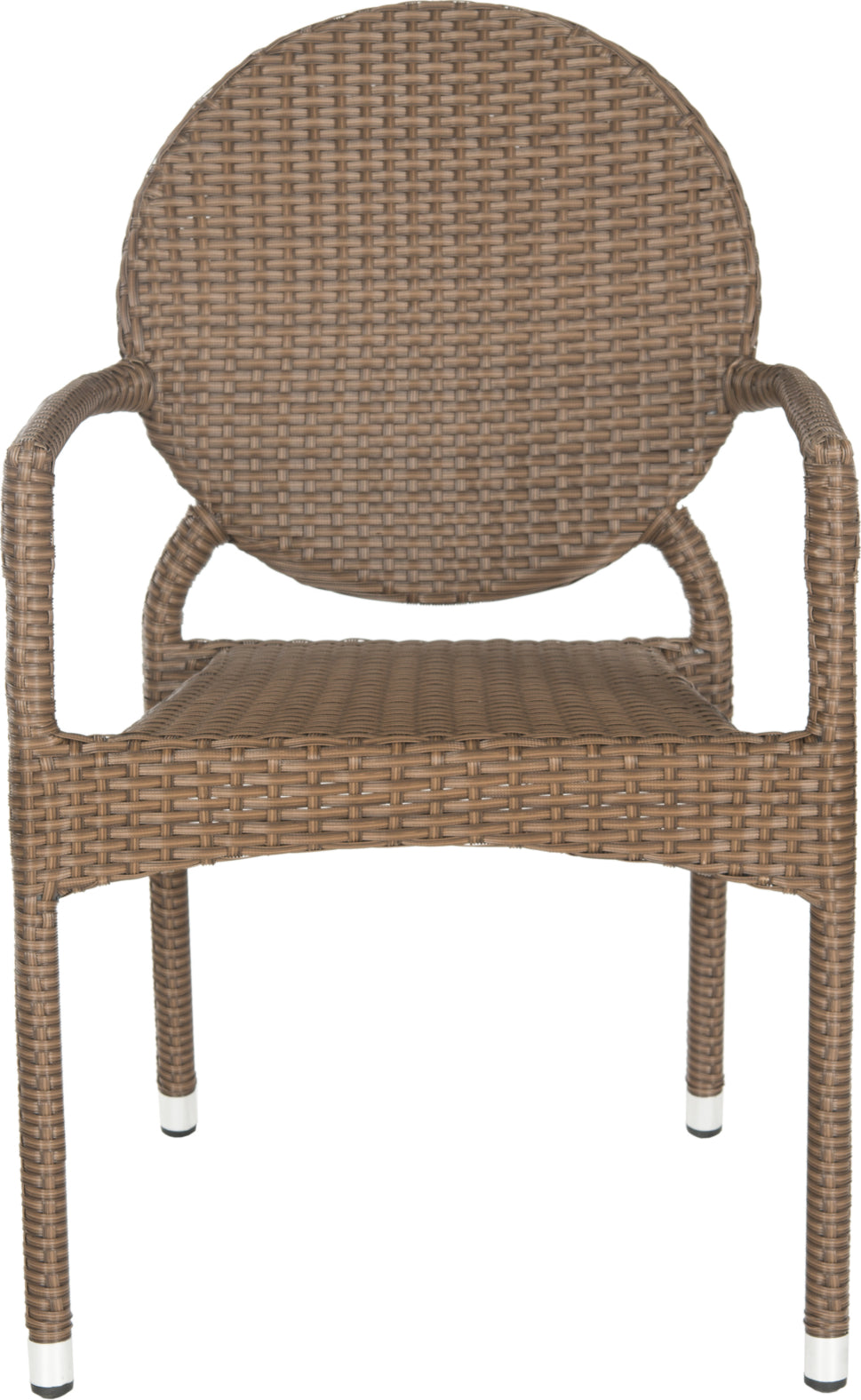 Safavieh Valdez Indoor-Outdoor Stacking Arm Chair Brown Furniture main image