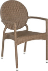 Safavieh Valdez Indoor-Outdoor Stacking Arm Chair Brown Furniture 