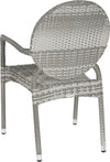 Safavieh Valdez Indoor-Outdoor Stacking Arm Chair Grey Furniture 
