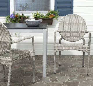 Safavieh Valdez Indoor-Outdoor Stacking Arm Chair Grey  Feature