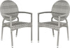 Safavieh Valdez Indoor-Outdoor Stacking Arm Chair Grey Furniture 
