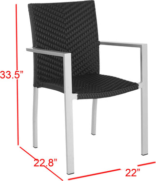 Safavieh Cordova Indoor-Outdoor Stacking Armchair Black Furniture 