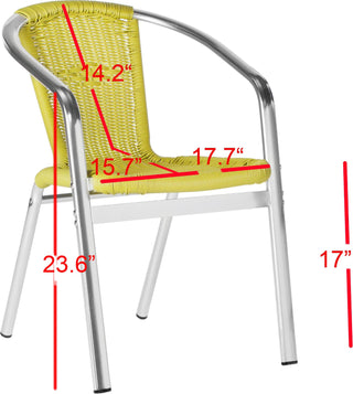 Safavieh Wrangell Indoor-Outdoor Stacking Armchair Green Furniture 