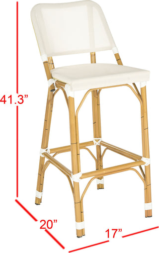 Safavieh Deltana Bar Stool Beige (INDOOR/OUTDOOR) Furniture 