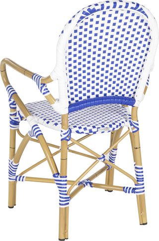 Safavieh Hooper Indoor-Outdoor Stacking Armchair Blue and White Furniture 