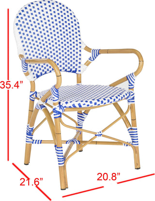 Safavieh Hooper Indoor-Outdoor Stacking Armchair Blue and White Furniture 