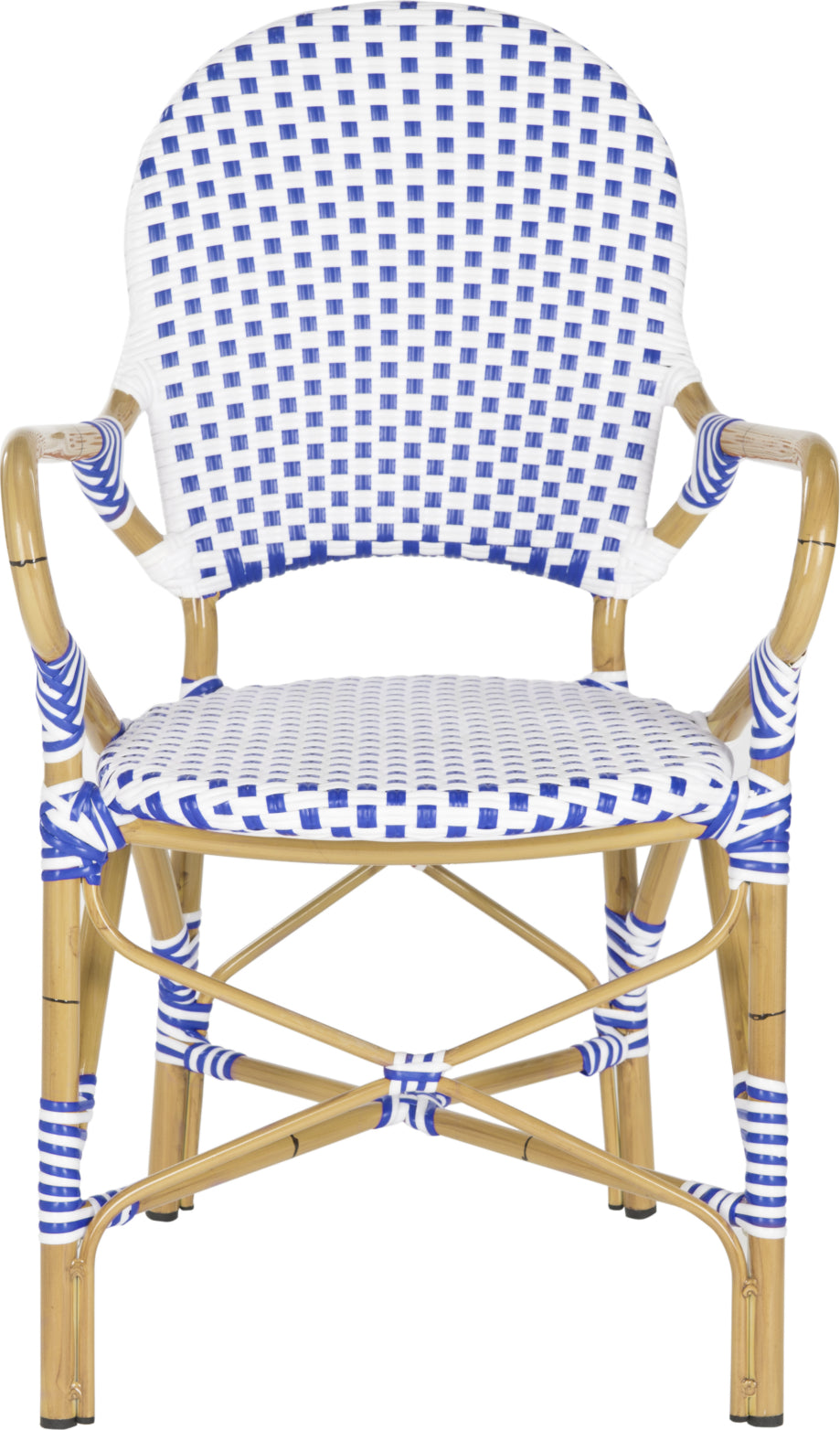 Safavieh Hooper Indoor-Outdoor Stacking Armchair Blue and White Furniture main image