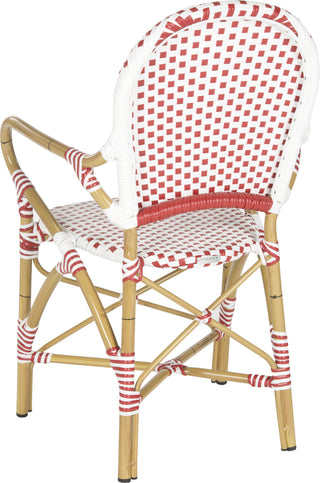 Safavieh Hooper Indoor-Outdoor Stacking Armchair Red and White Furniture 