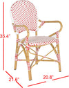 Safavieh Hooper Indoor-Outdoor Stacking Armchair Red and White Furniture 