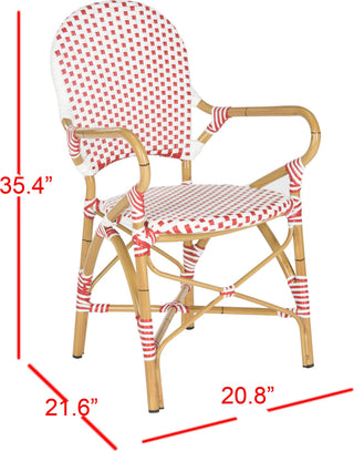 Safavieh Hooper Indoor-Outdoor Stacking Armchair Red and White Furniture 