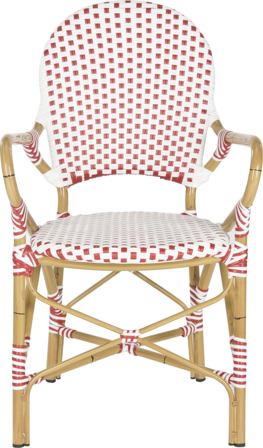 Safavieh Hooper Indoor-Outdoor Stacking Armchair Red and White Furniture main image
