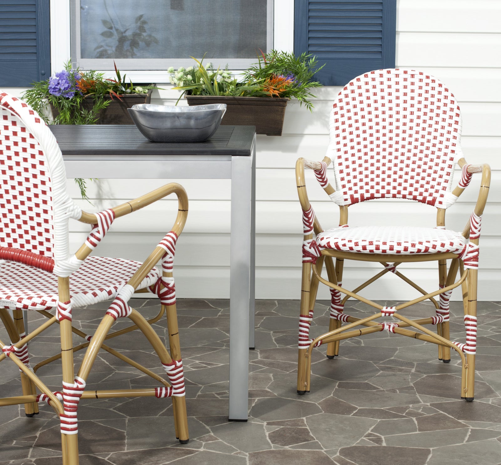 Safavieh Hooper Indoor-Outdoor Stacking Armchair Red and White