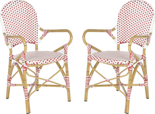 Safavieh Hooper Indoor-Outdoor Stacking Armchair Red and White Furniture 