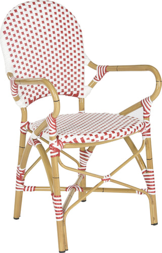 Safavieh Hooper Indoor-Outdoor Stacking Armchair Red and White Furniture 