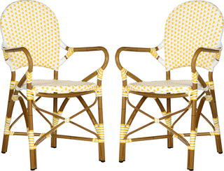 Safavieh Hooper Indoor-Outdoor Stacking Armchair Yellow and White Furniture 