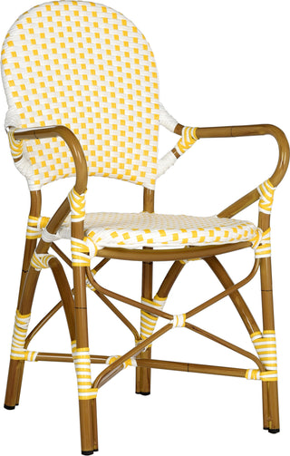 Safavieh Hooper Indoor-Outdoor Stacking Armchair Yellow and White Furniture 