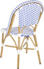 Safavieh Salcha Indoor-Outdoor French Bistro Stacking Side Chair Blue/White/Light Brown Furniture 
