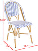 Safavieh Salcha Indoor-Outdoor French Bistro Stacking Side Chair Blue/White/Light Brown Furniture 