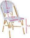 Safavieh Salcha Indoor-Outdoor French Bistro Stacking Side Chair Blue/White/Light Brown Furniture 