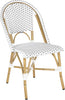 Safavieh Salcha Indoor-Outdoor French Bistro Stacking Side Chair Grey/White/Light Brown Furniture 
