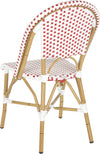 Safavieh Salcha Indoor-Outdoor French Bistro Stacking Side Chair Red/White/Light Brown Furniture 