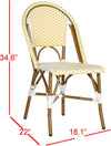 Safavieh Salcha Indoor-Outdoor French Bistro Stacking Side Chair Yellow/White/Light Brown Furniture 