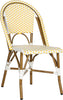 Safavieh Salcha Indoor-Outdoor French Bistro Stacking Side Chair Yellow/White/Light Brown Furniture 