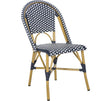 Safavieh Salcha Indoor-Outdoor French Bistro Stacking Side Chair Navy/White/Light Brown Furniture 