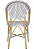 Safavieh Salcha Indoor-Outdoor French Bistro Stacking Side Chair Grey/White/Light Brown Furniture 