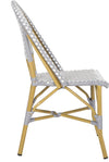 Safavieh Salcha Indoor-Outdoor French Bistro Stacking Side Chair Grey/White/Light Brown Furniture 