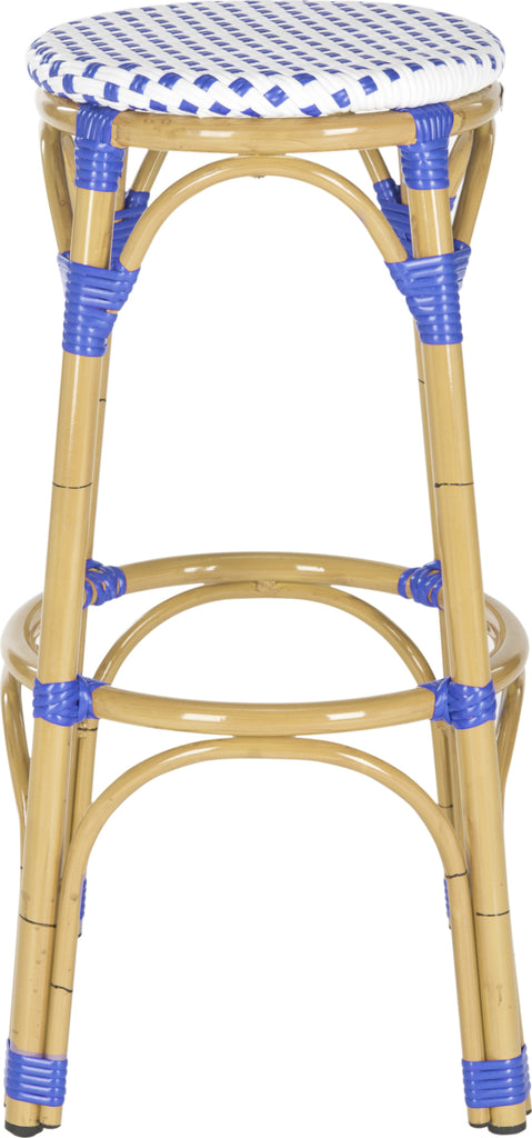 Safavieh Kipnuk Stool Blue/White (INDOOR/OUTDOOR) Blue and White Furniture main image