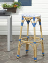 Safavieh Kipnuk Stool Blue/White (INDOOR/OUTDOOR) Blue and White Furniture  Feature