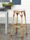 Safavieh Kipnuk Stool Red/White (INDOOR/OUTDOOR) Red and White Furniture  Feature