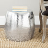 Safavieh Odin Round Hammered Stool Silver Furniture  Feature