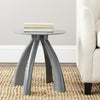 Safavieh Iridium Iron Stool Warm Grey Furniture  Feature