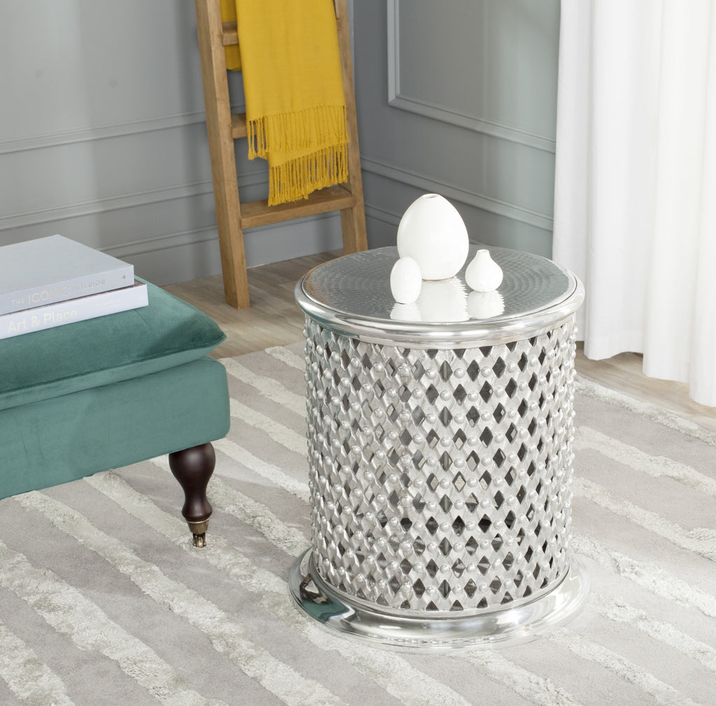 Safavieh Metal Lace Table Stool Silver Furniture  Feature