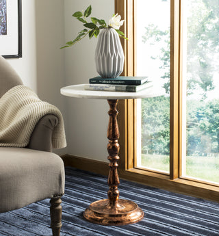 Safavieh Kiona Marble Top Accent Table Antique Copper and Furniture  Feature