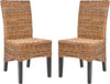 Safavieh Siesta 18''H Wicker Side Chair (SET Of 2) Dark Brown and Colonial Furniture 